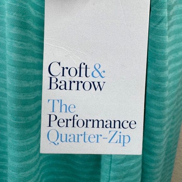 Croft & Barrow Performance Womens Aqua Mock Neck Wicking SweatShirt Top XXL NEW - Picture 9 of 10
